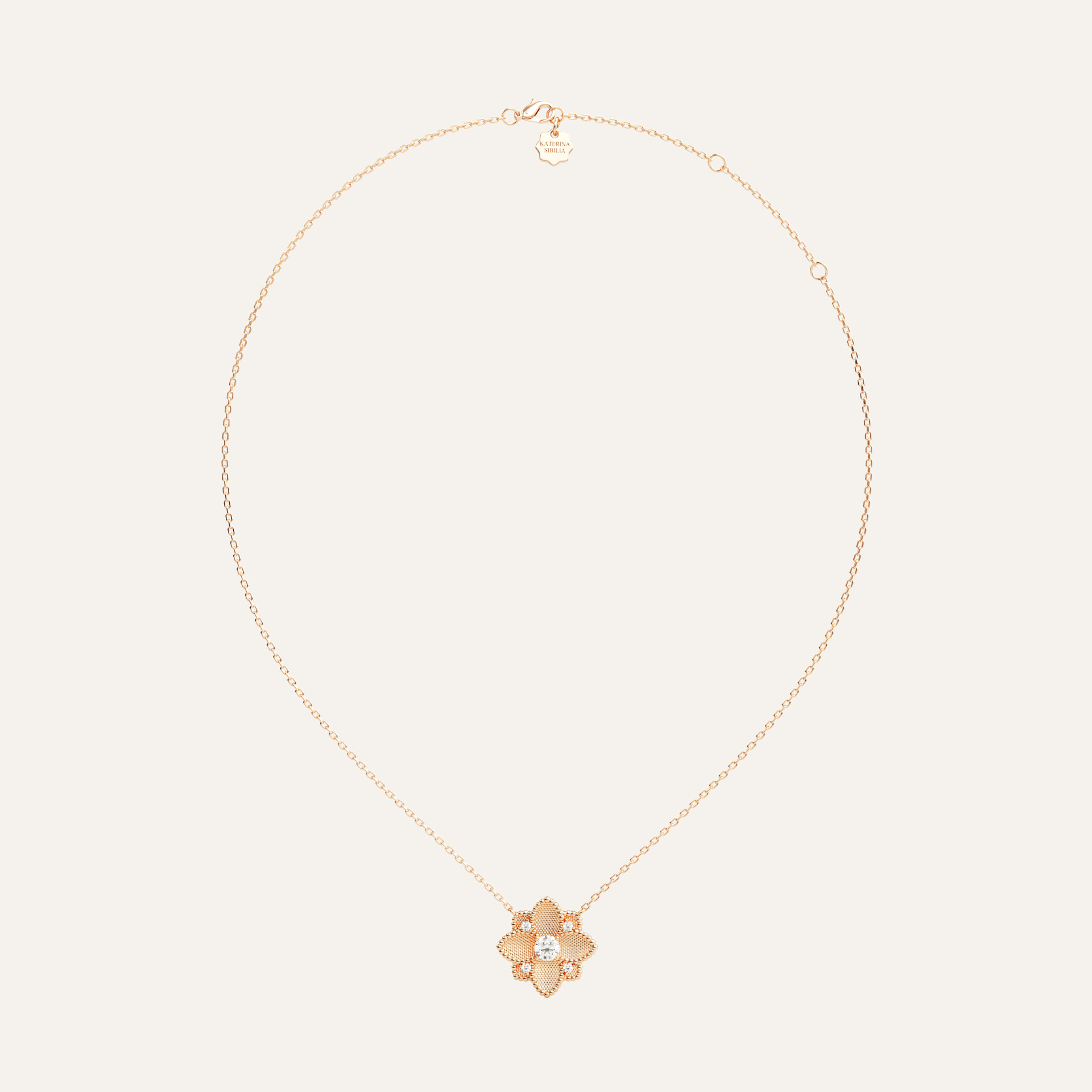 Hortensia Grande Necklace — Rose Gold top view