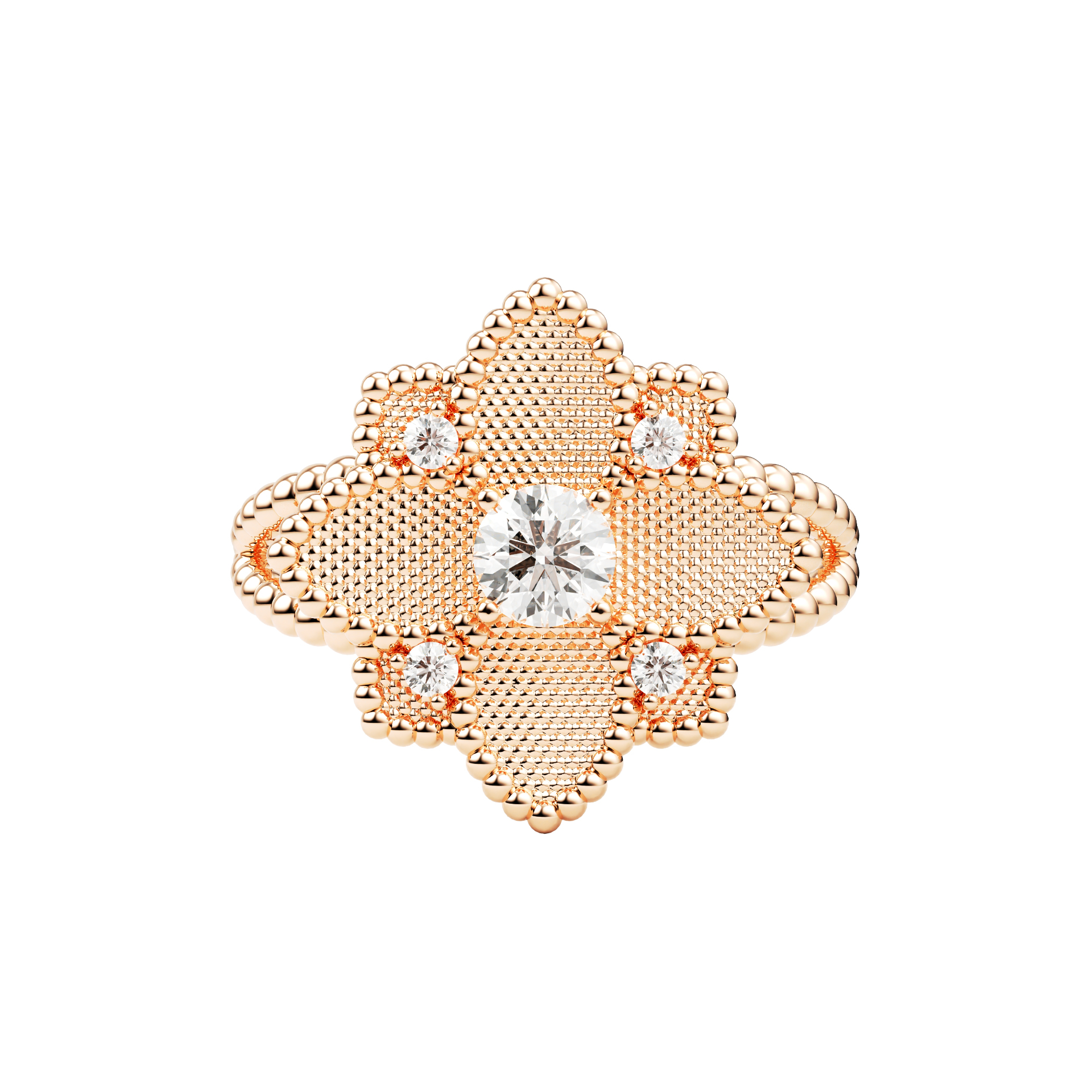 Hortensia Grande Ring — Rose Gold top view