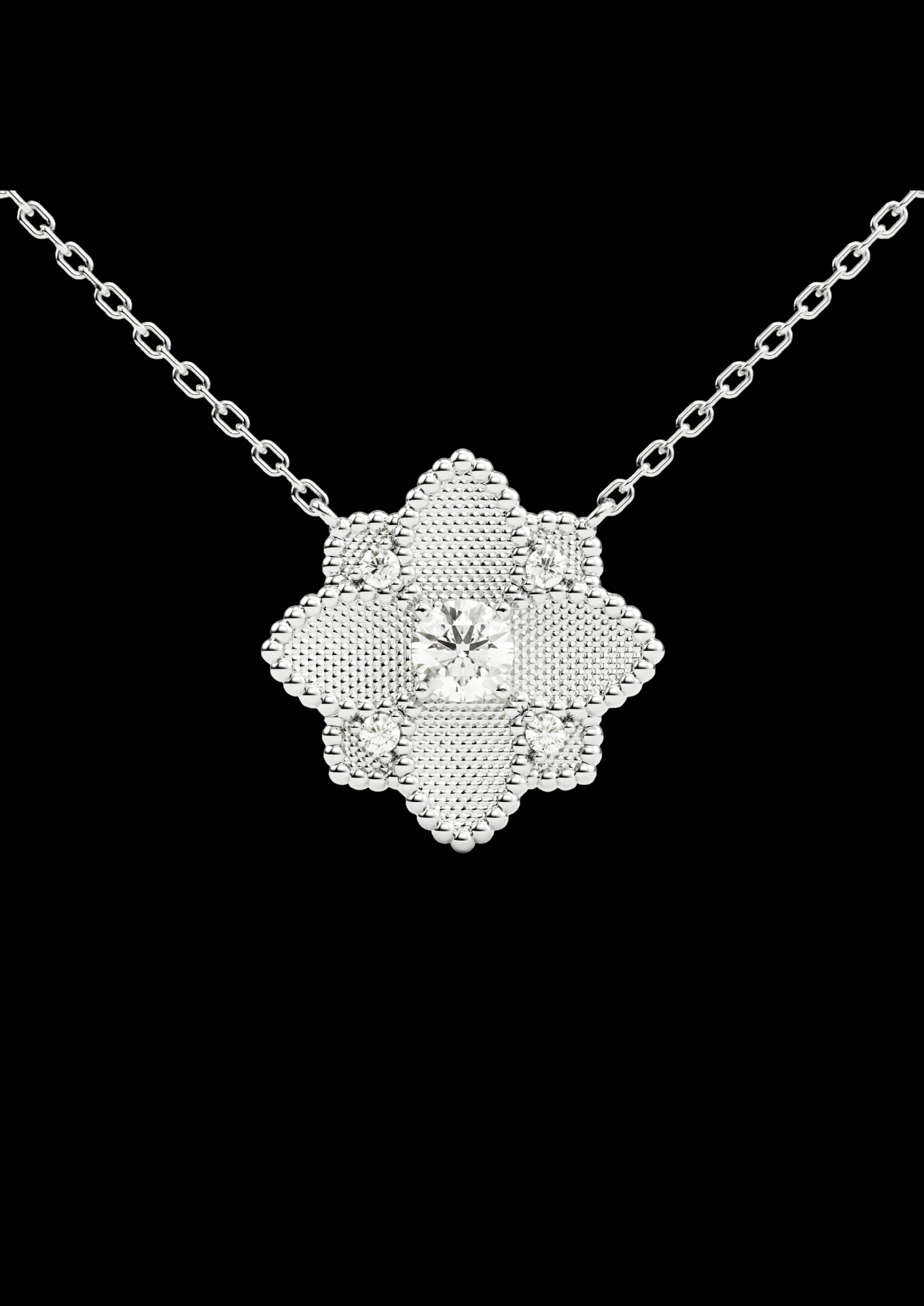Hortensia Grande Necklace - White Gold