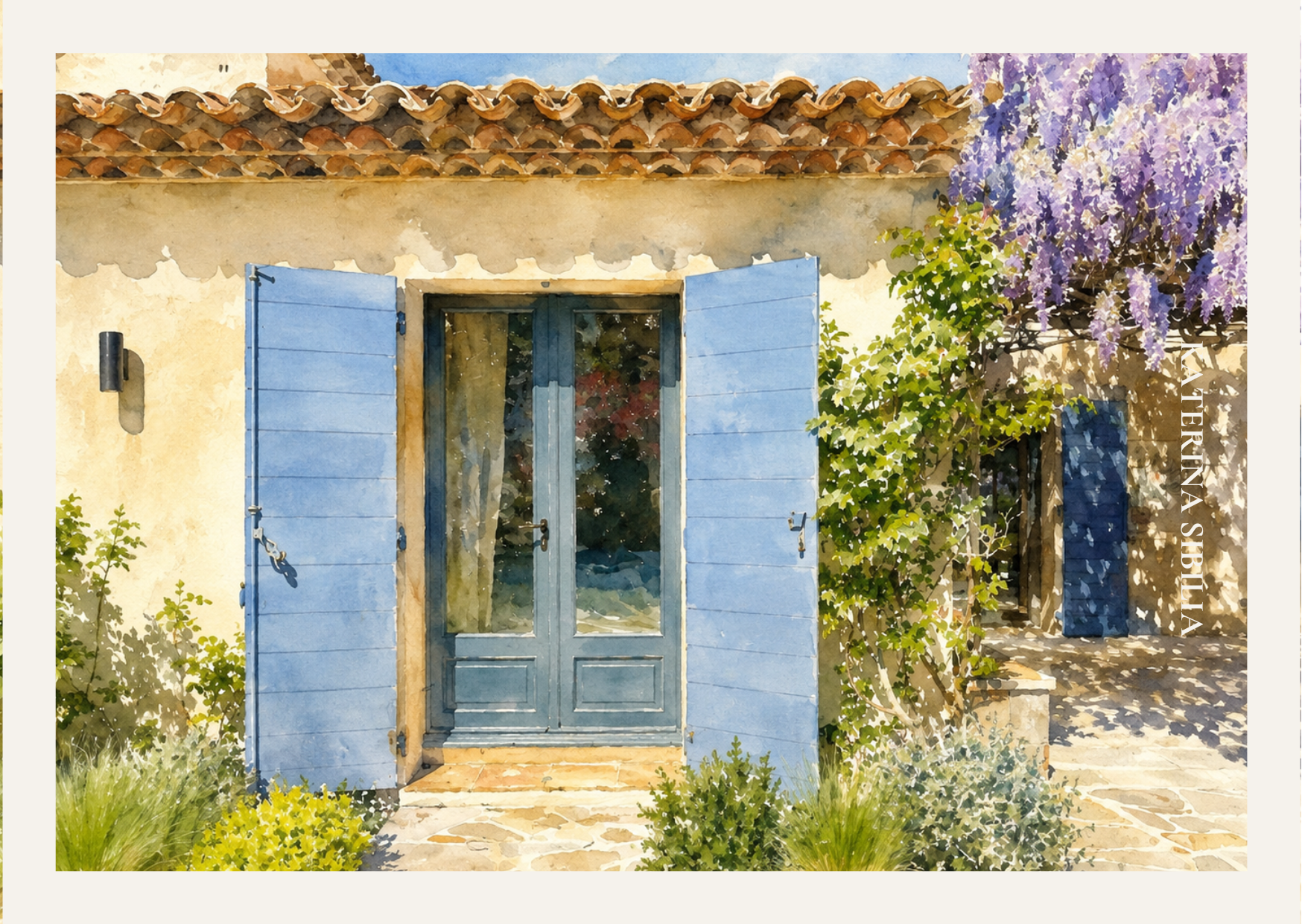 The blue shutters, at noon