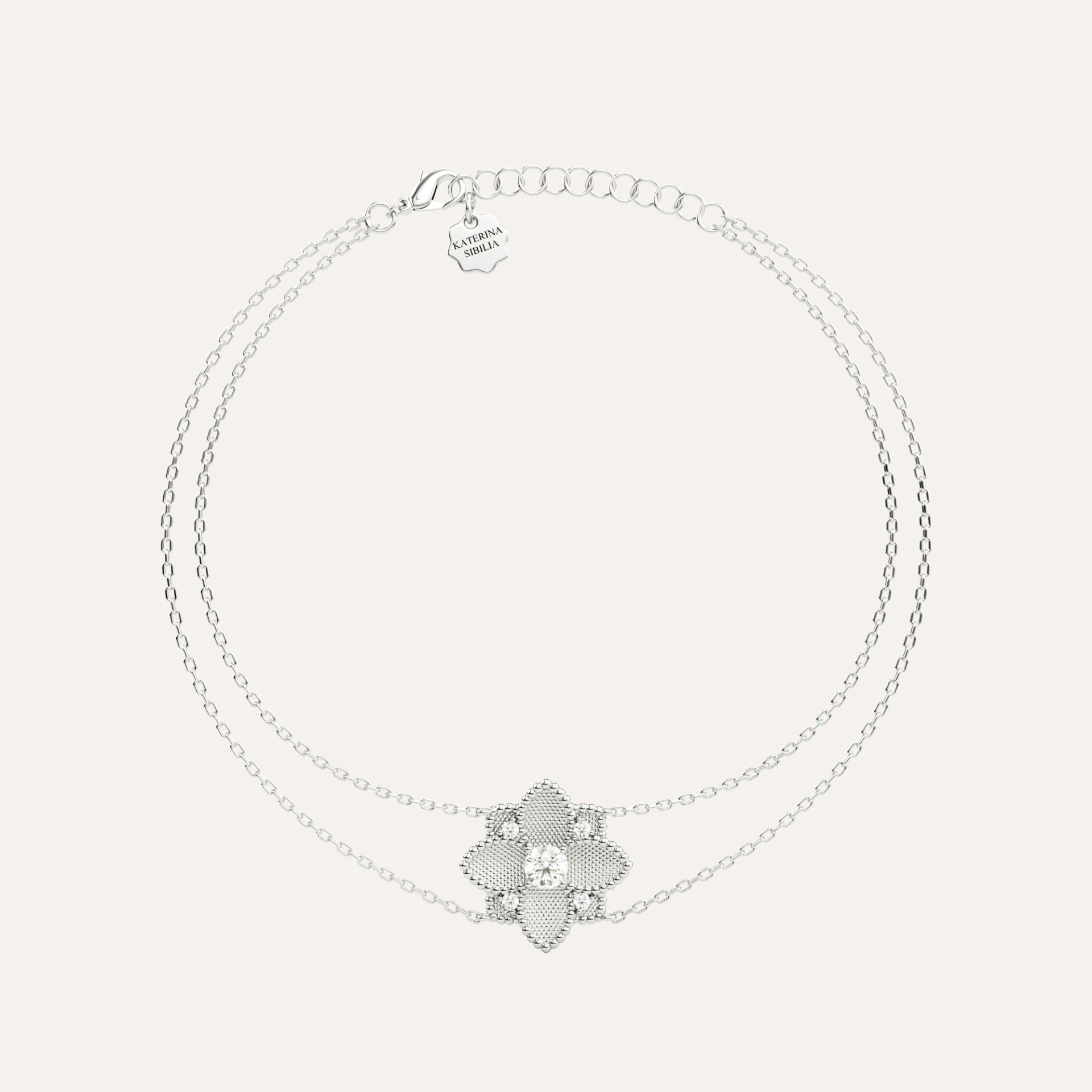 Hortensia Grande Bracelet — White Gold
