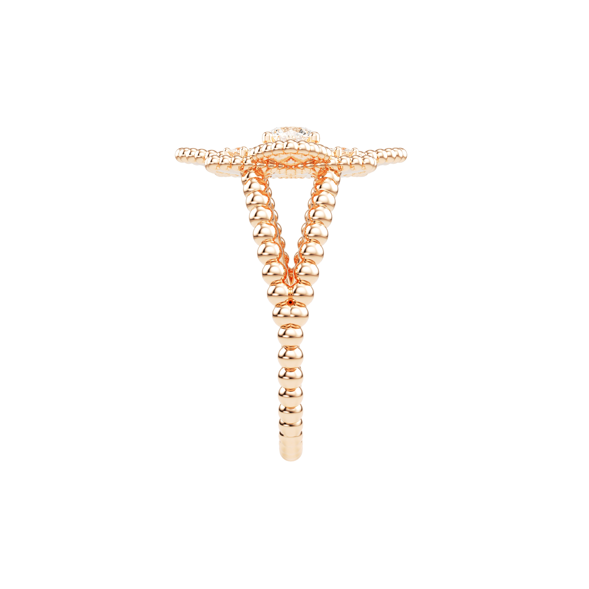 Hortensia Grande Ring — Rose Gold side view