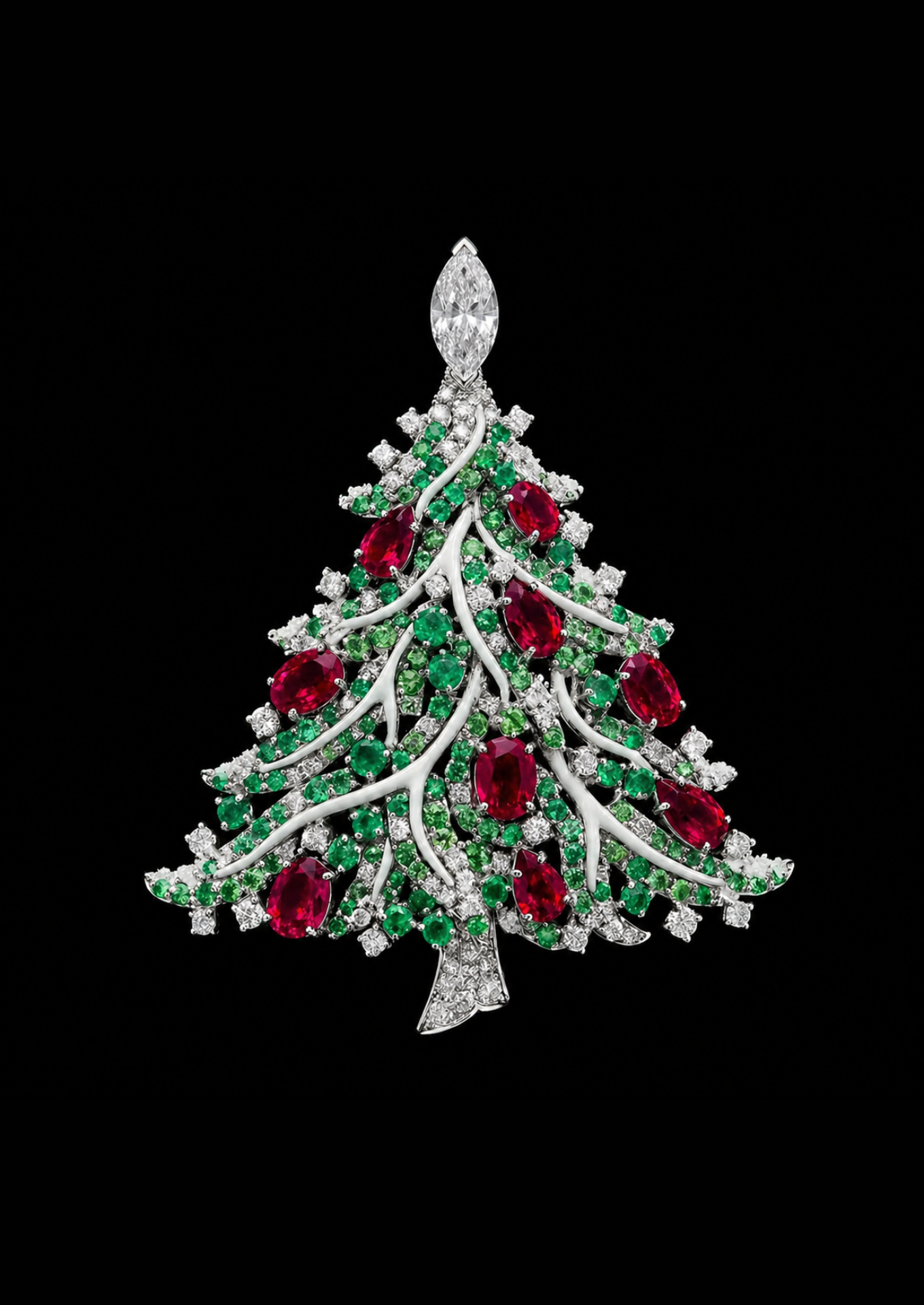Christmas Tree Brooch - Haute Joaillerie