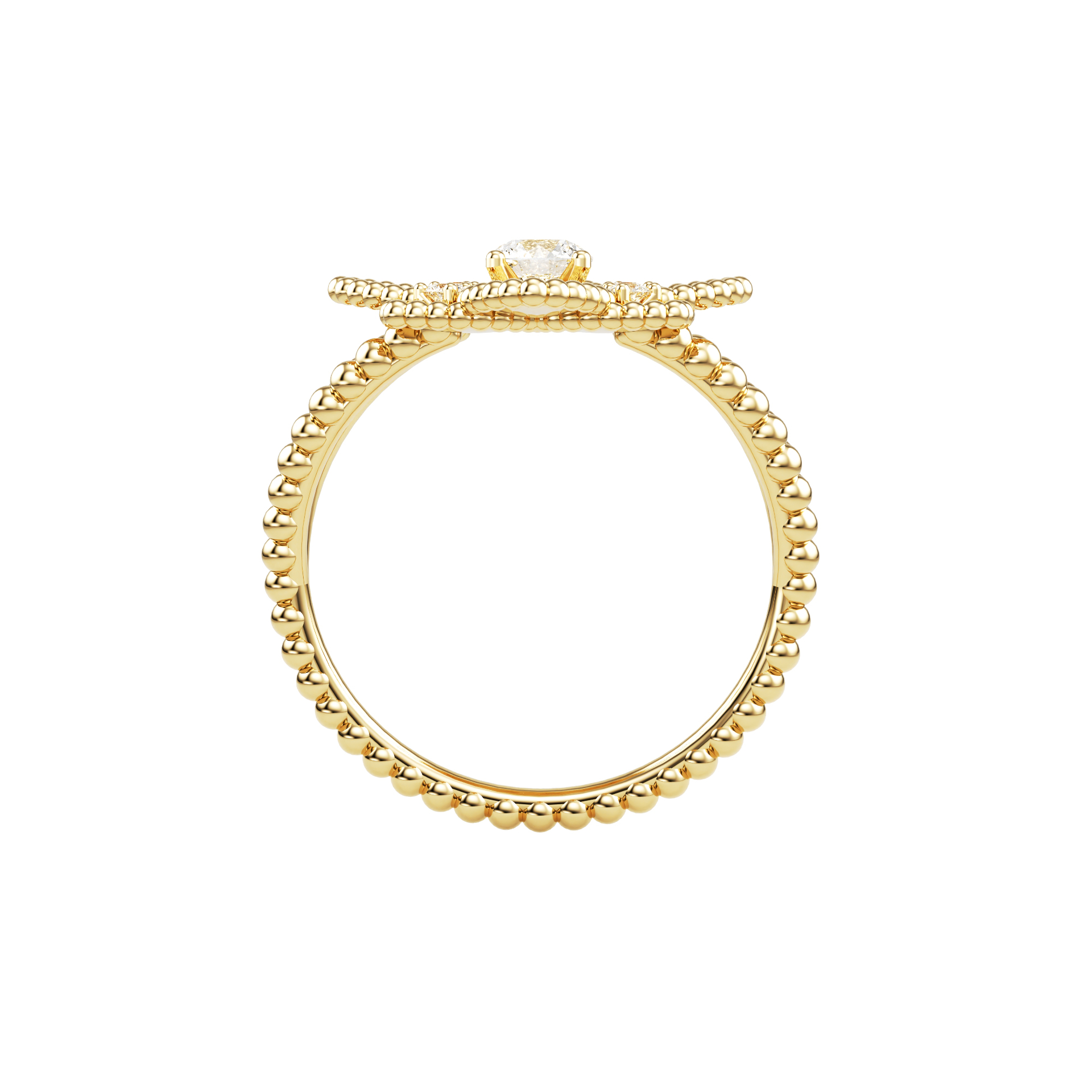 Hortensia Grande Ring — Yellow Gold side view