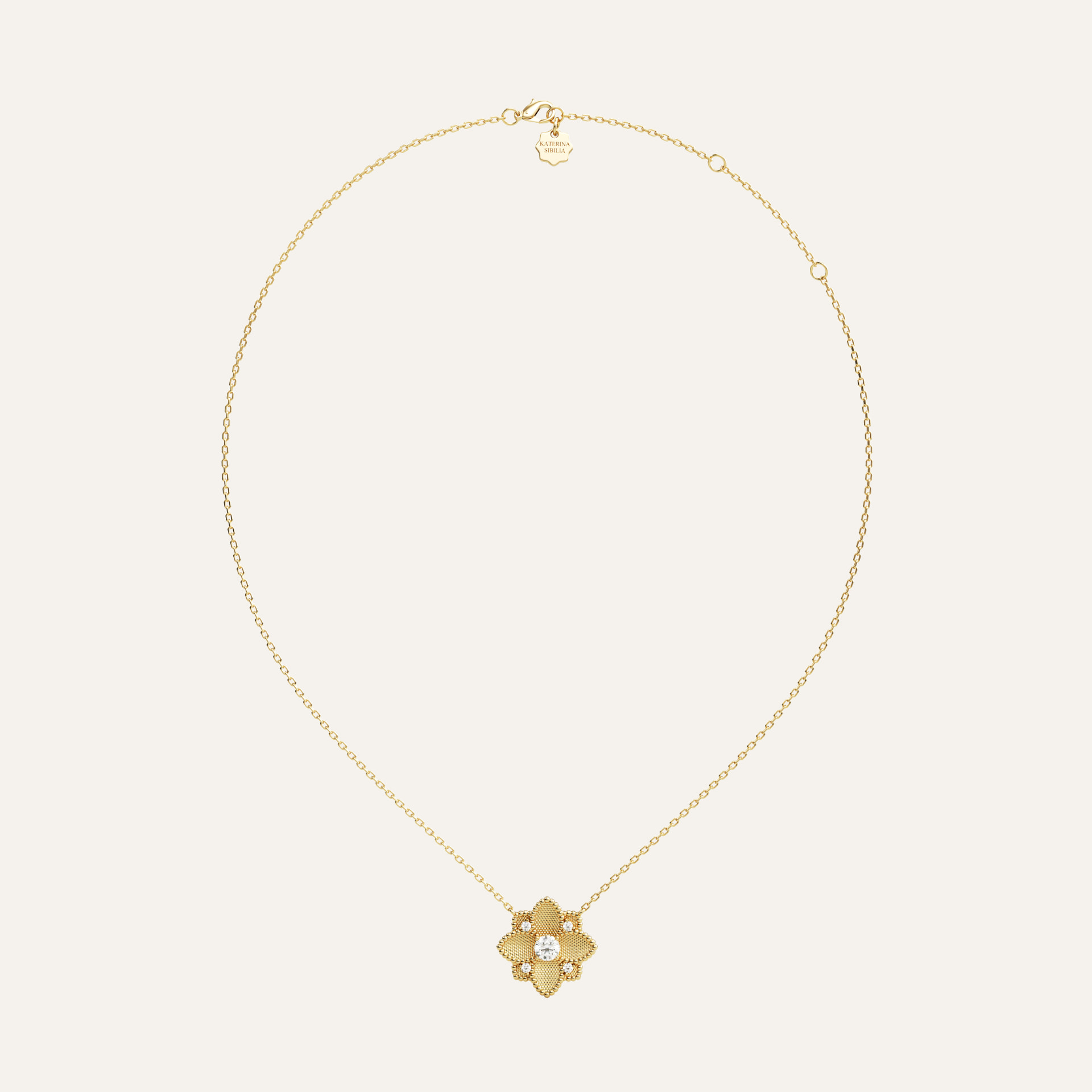Hortensia Grande Necklace — Yellow Gold top view