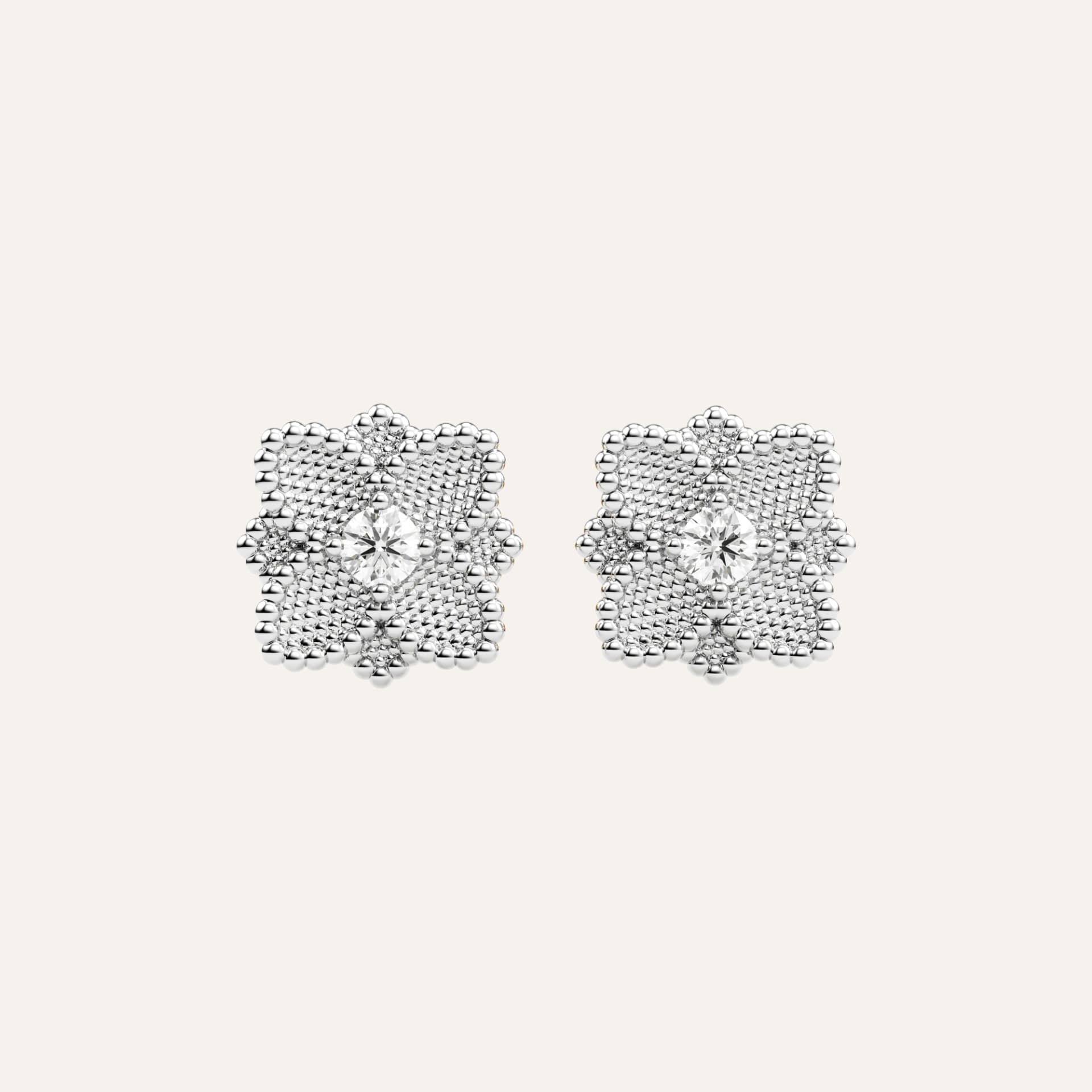 Hortensia Petite Earrings — White Gold