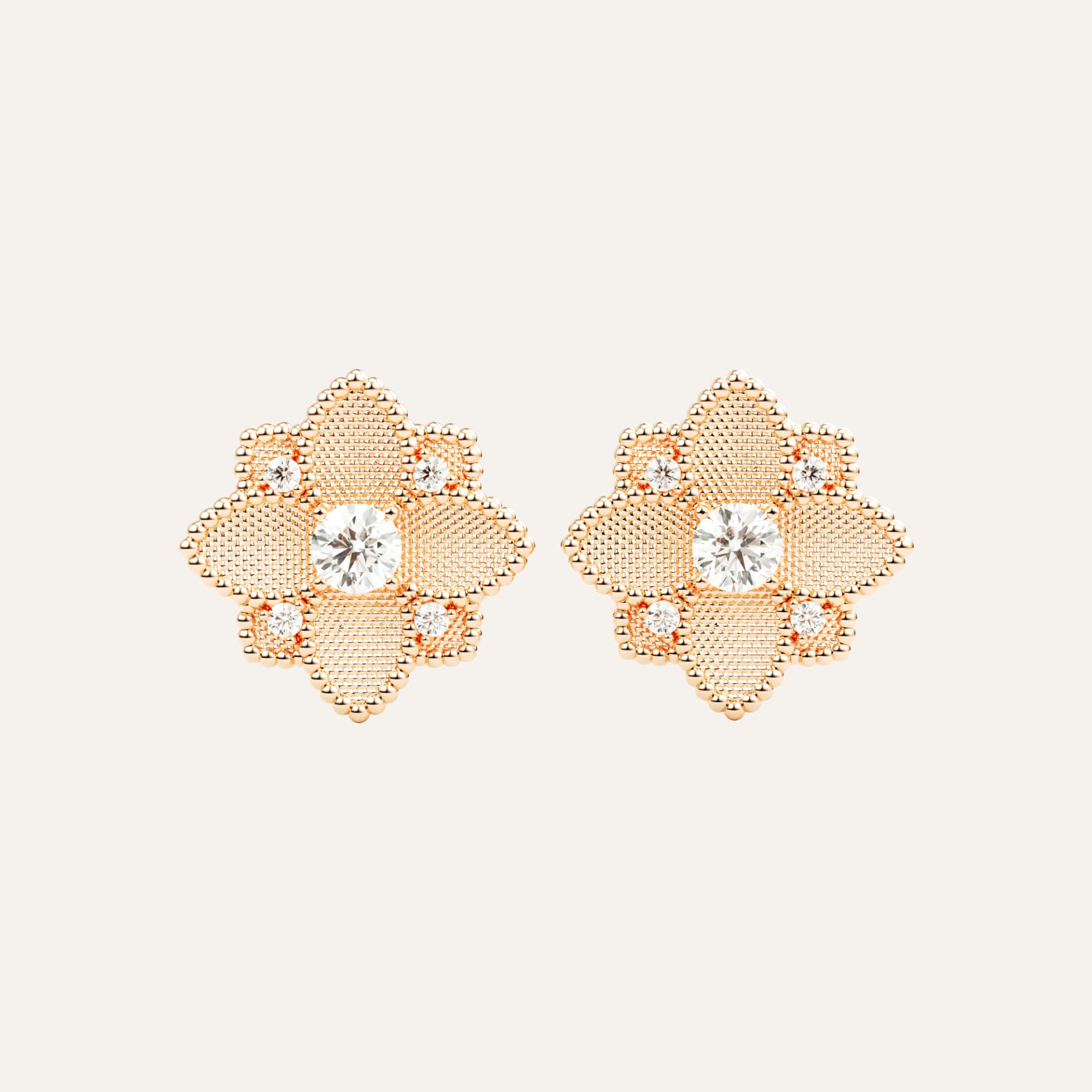 Hortensia Grande Earrings — Rose Gold