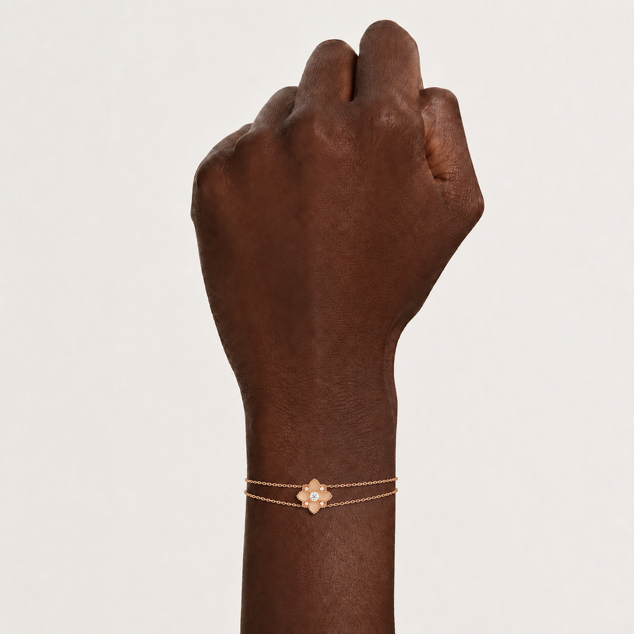 Hortensia Grande Bracelet — Rose Gold on hand