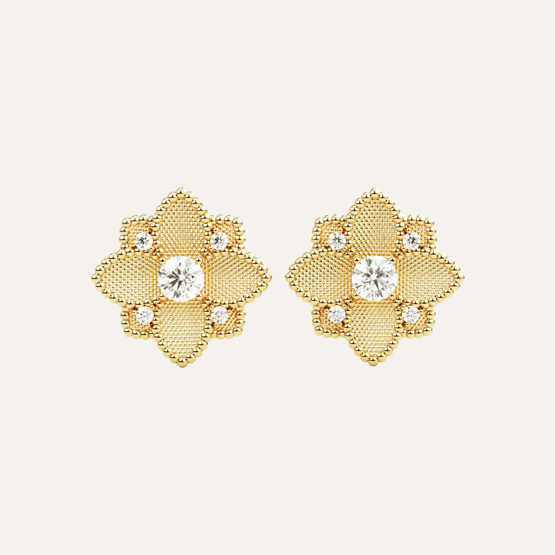 Hortensia Grande Earrings — Yellow Gold