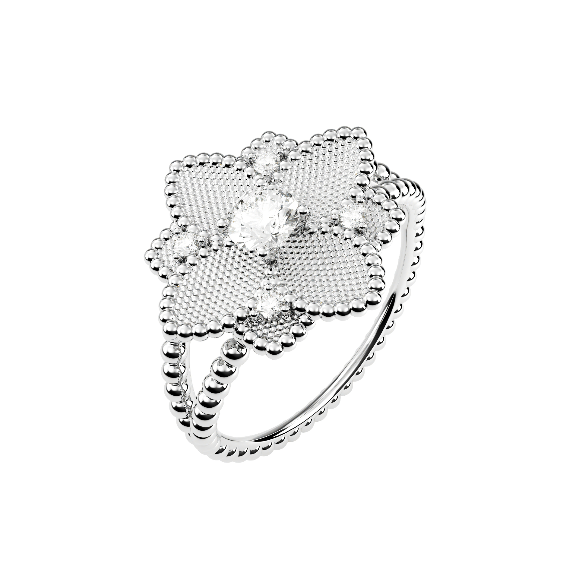 Hortensia Grande Ring — White Gold