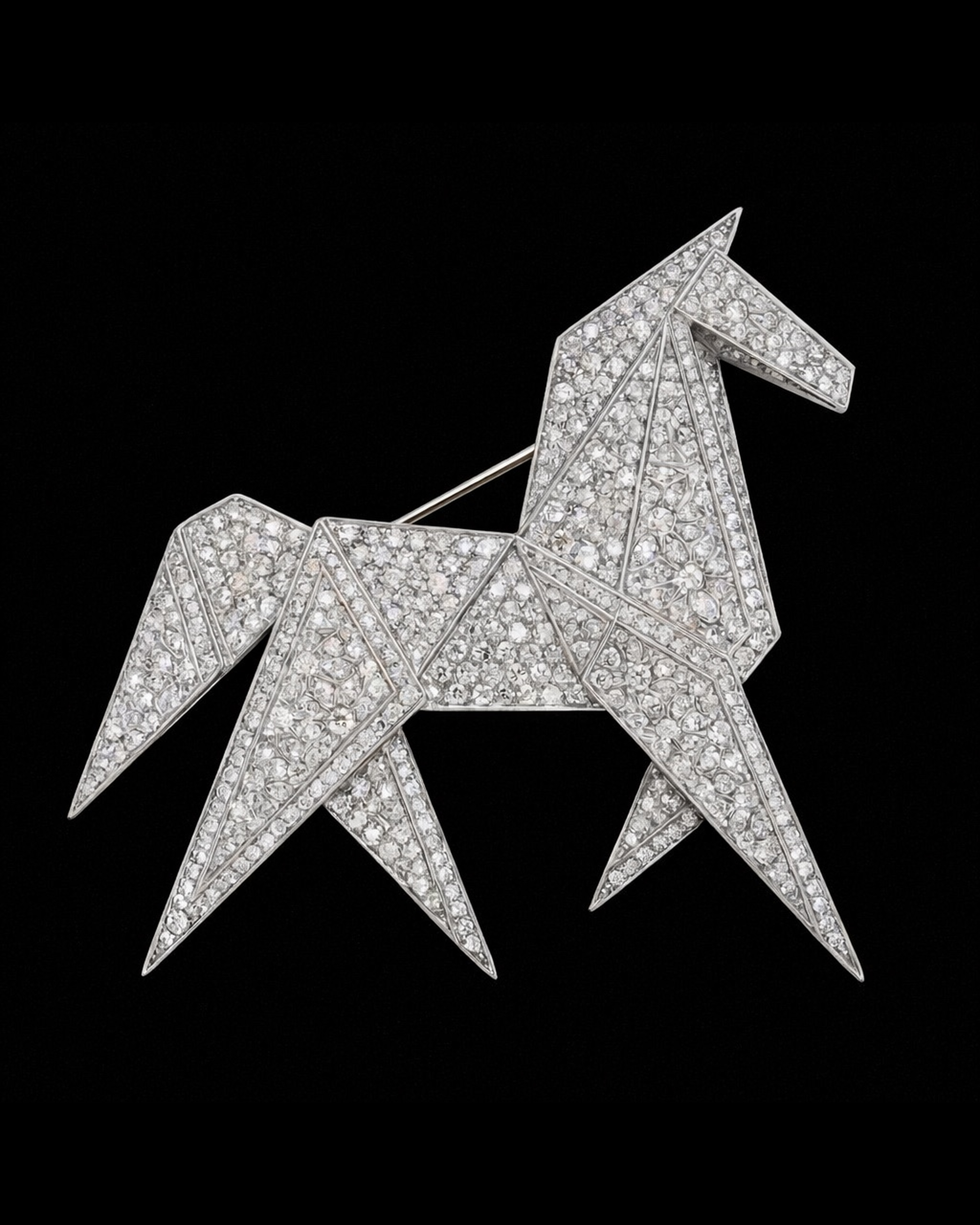 Origami Horse Brooch